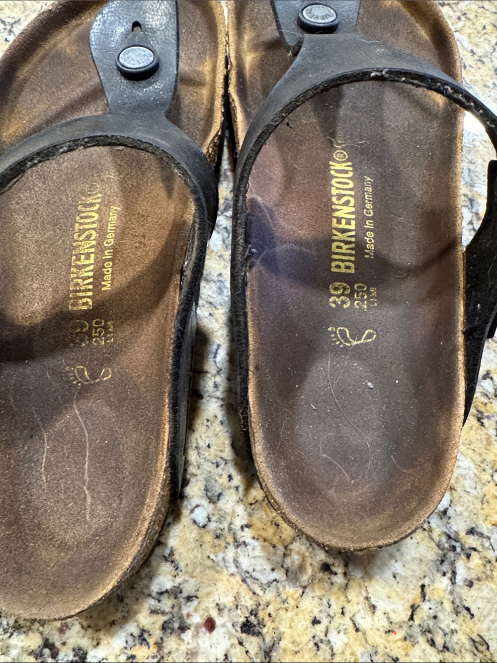 Black Leather birks Sandals - Picture 4 of 9